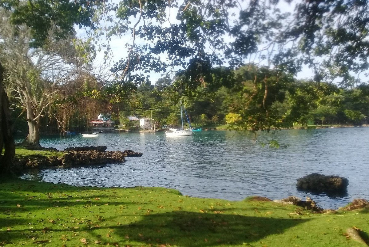 Calm, clear waters of the bay fed by jungle streams